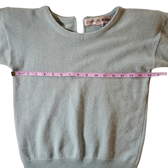 Vintage Chaus Petites Cropped Sweater, Lambs Wool&Rabbit Hair,Light Blue, PSmall - Picture 8 of 8
